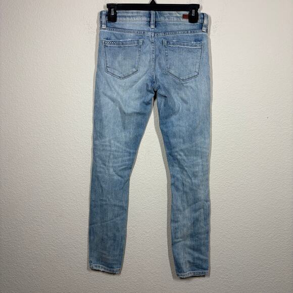 BlankNyc Womens Size 24 Distressed Flower Skinny Jeans Blue Washed Cotton Blend - Picture 3 of 11